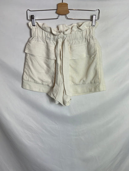 ZARA. Bermuda beige lino  T. XS