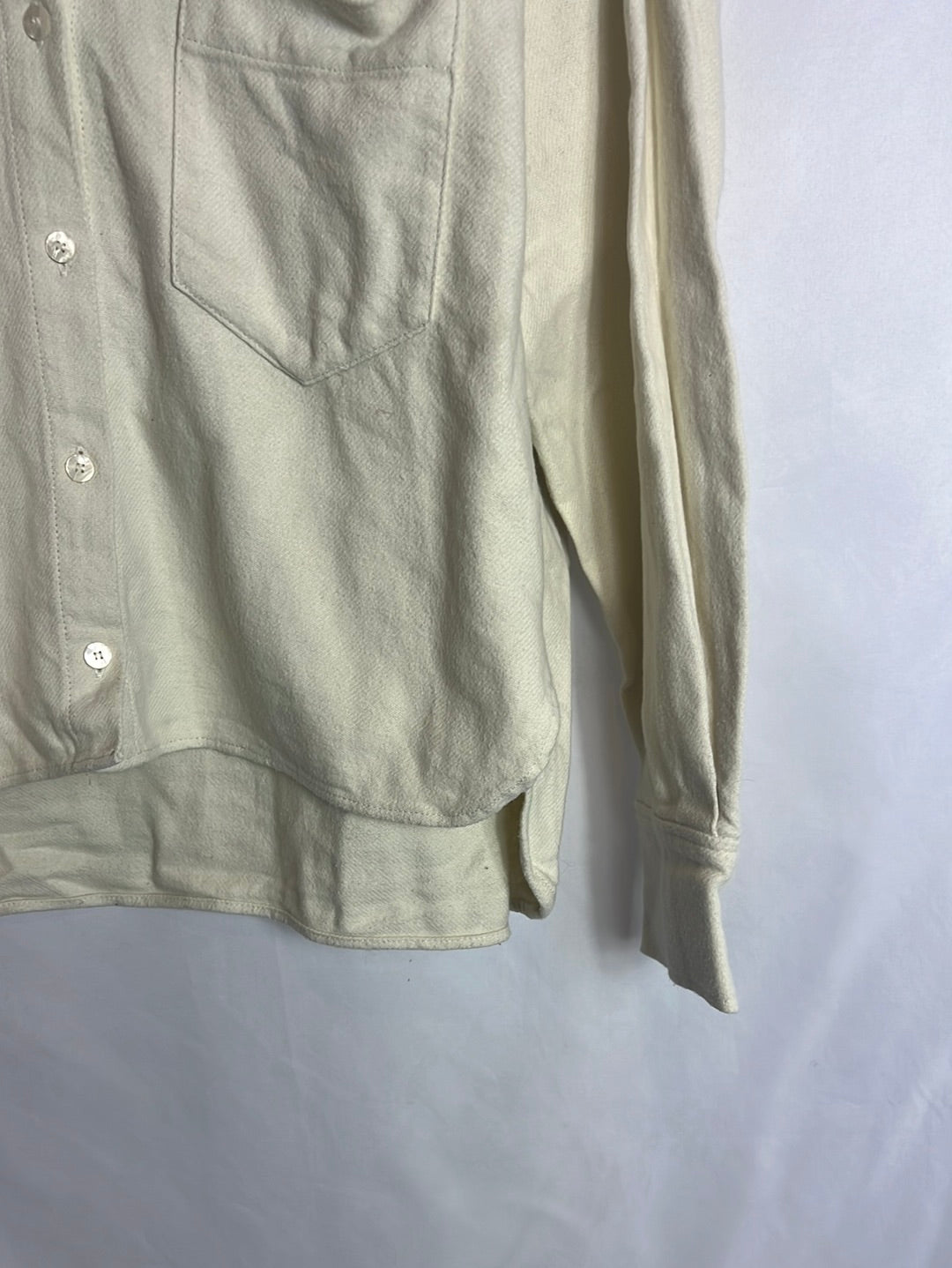 ZARA. Camisa beige franela. T XS