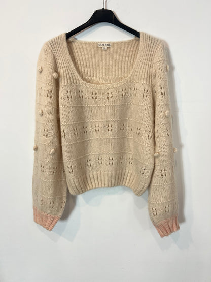 LOUISE MISHA. Jersey beige bodoques. T S