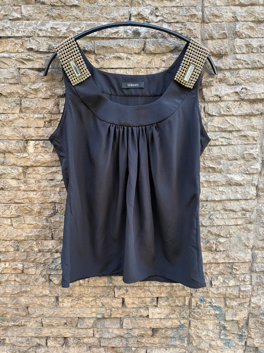 VERSACE. Top seda detalle hombros