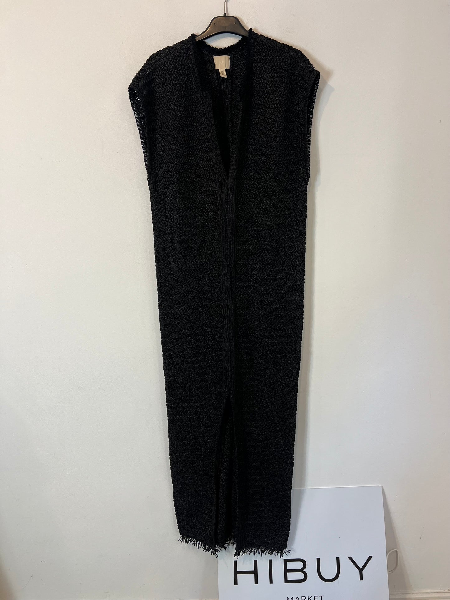 H&M. Vestido punto negro T.xs