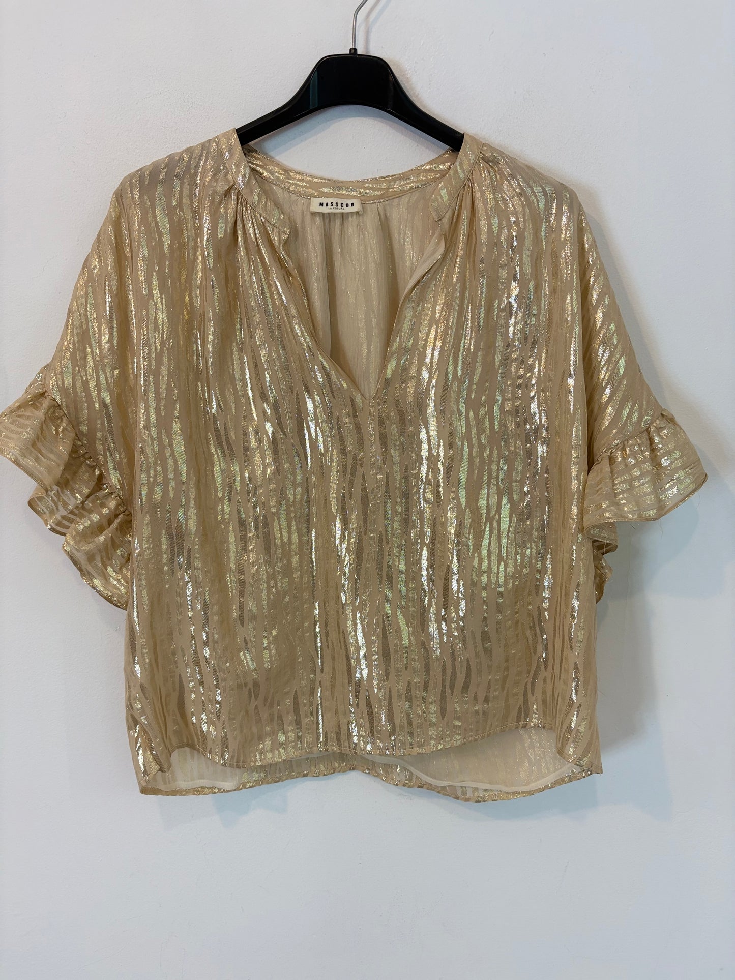 MASSCOB. Blusa seda dorada. XS