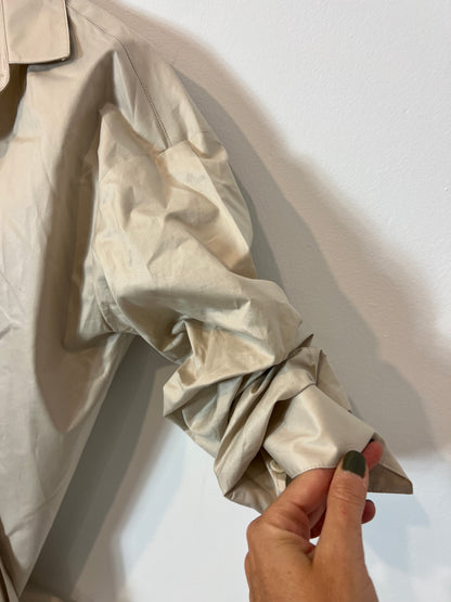 ZARA. Beige wrap blouse with sleeve detail. XS