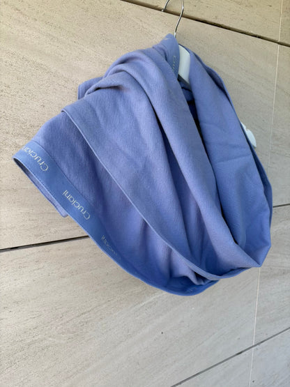 CRUCIANI. Bufanda 100% cashmere azul claro logo