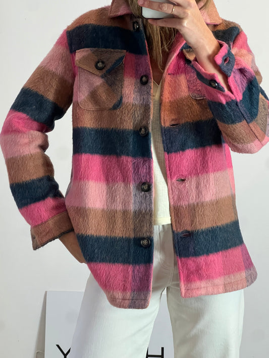 PRIMARK. Sobrecamisa textura cuadros. T 14-15 años (S)