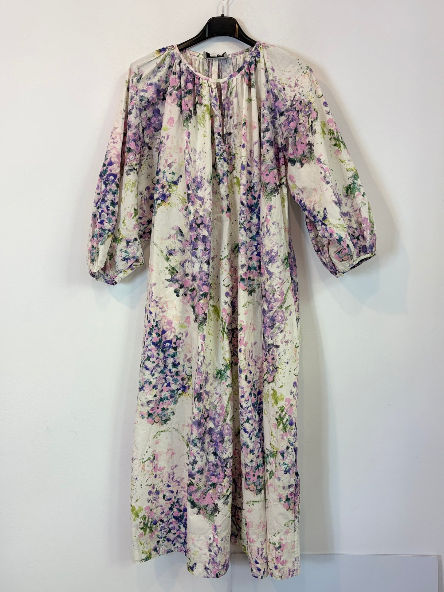 COS. Vestido midi estampado pintura. T XS