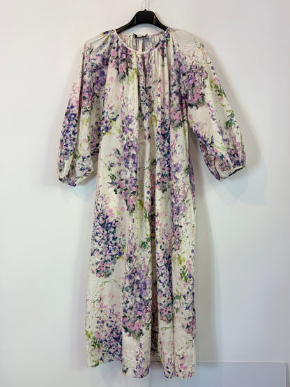 COS. Vestido midi estampado pintura. T XS