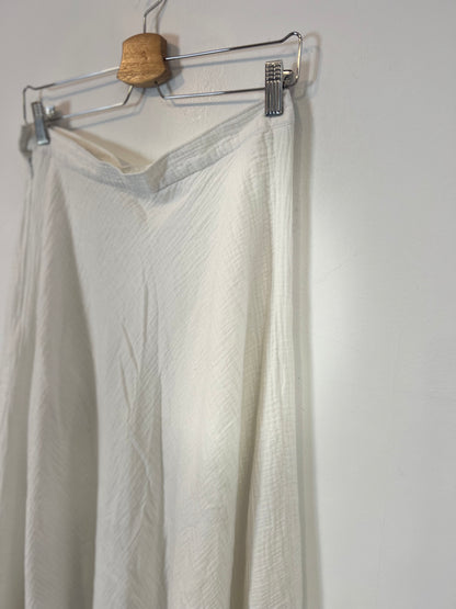 OTRAS. Falda larga blanca bambula. T M