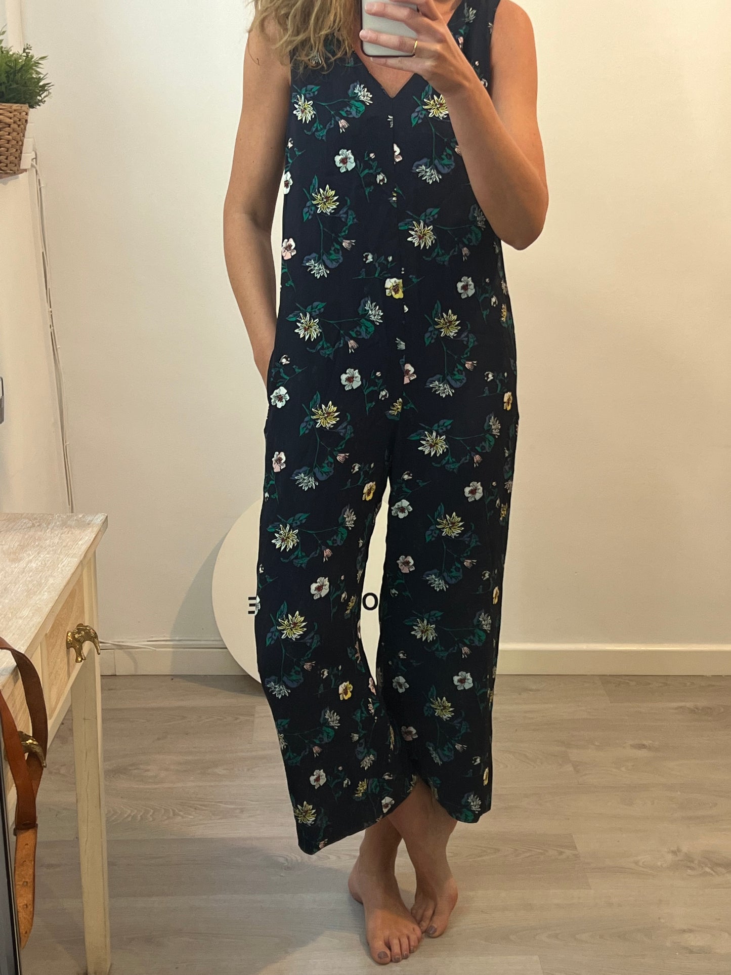 COMPTOIR DES COTONNIERS. fluid jumpsuit blue flowers Ts