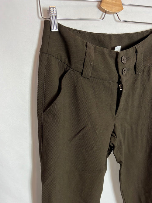NO.LI.TA. Pantalones verde oscuro detalle tobillo. T 27(38)