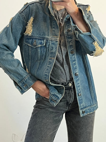 COURTSHOP. Cazadora vaquera efecto desgastadoT.m