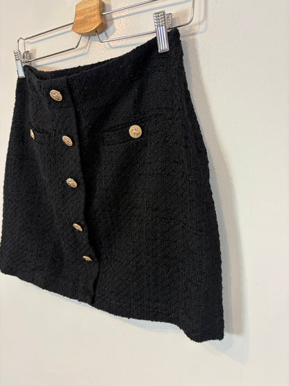 MANGO. Falda tweed botones dorados