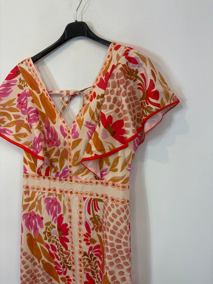 OTRAS. Vestido largo estampado abertura. T M