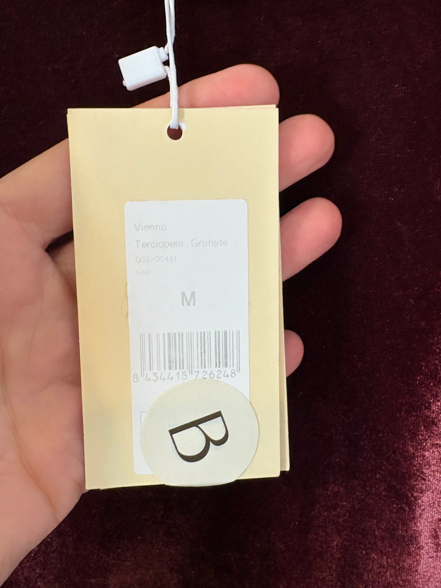 BIMANI. Top terciopelo burdeos