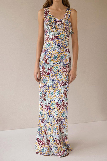 INTROPIA.Vestido largo estampado colores