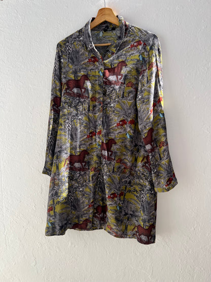 PARFOIS. TU(m) printed shirt dress