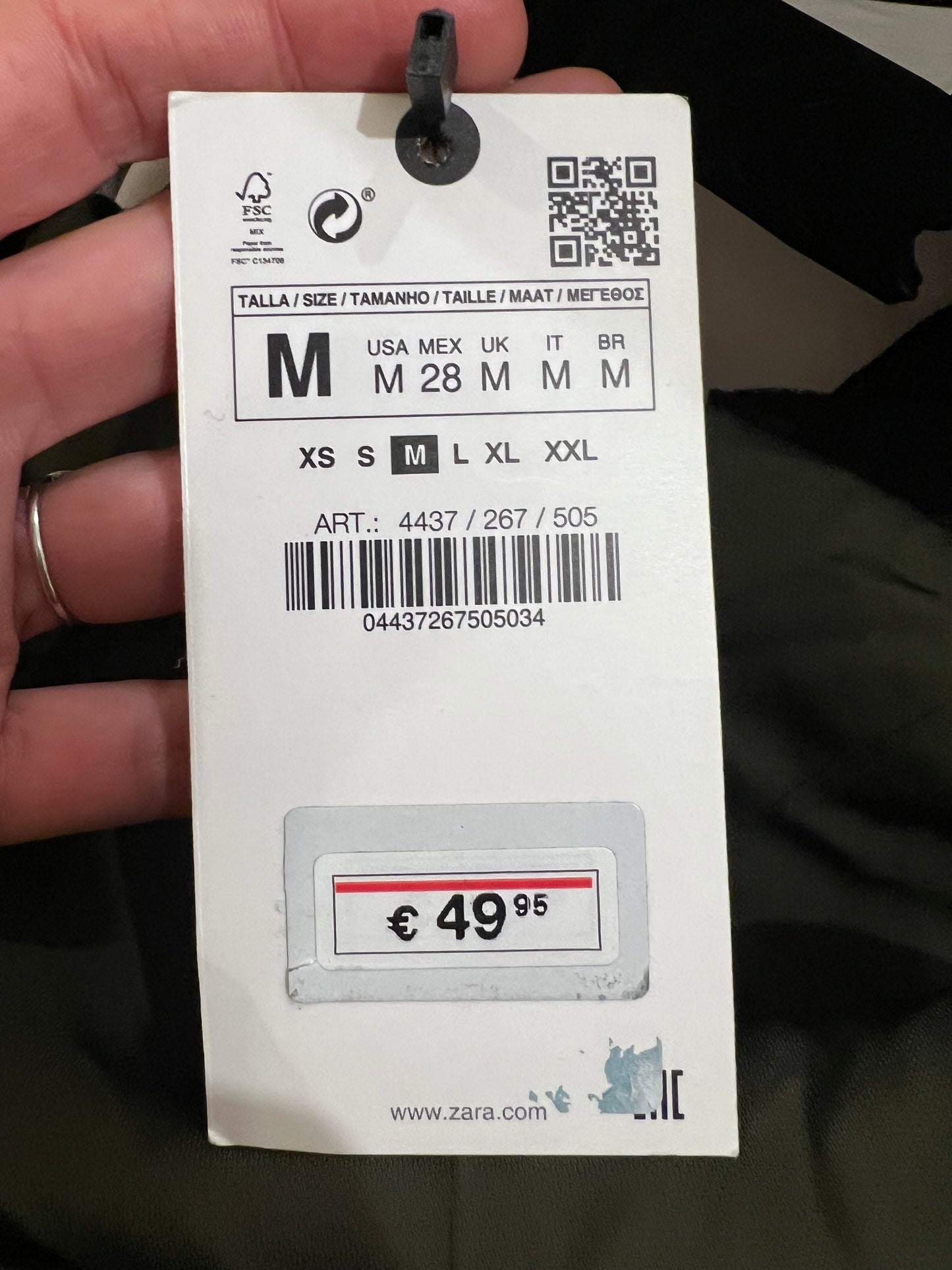 ZARA. Vestido largo verde T.m