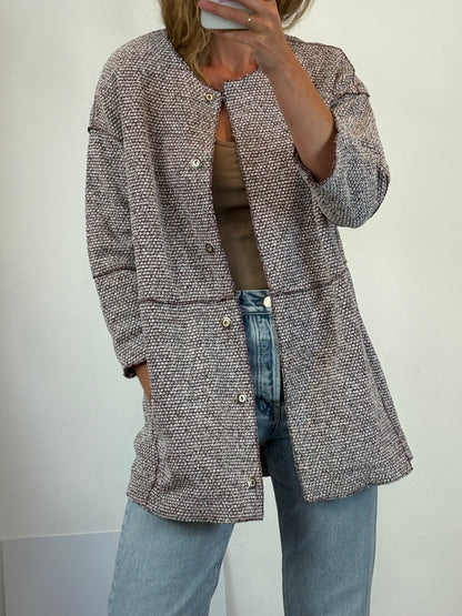 BIMBA Y LOLA. chaqueta textura burdeos