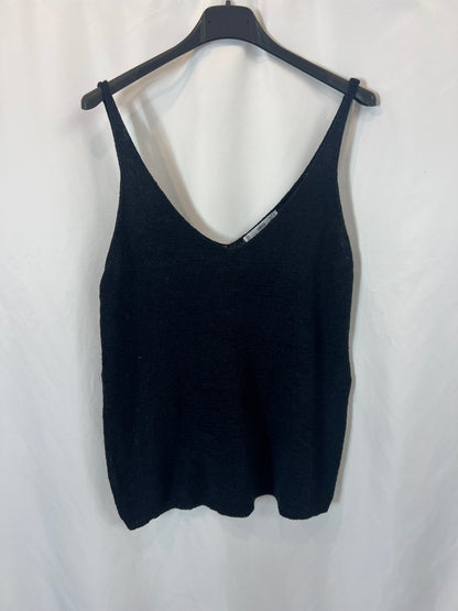 MANGO. Top negro punto T.m