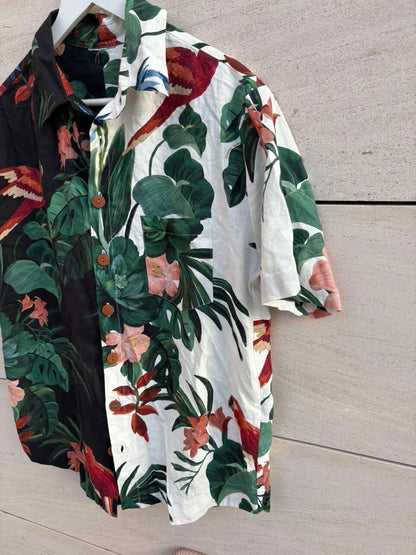 FARM RIO. Camisa lino estampado tropical