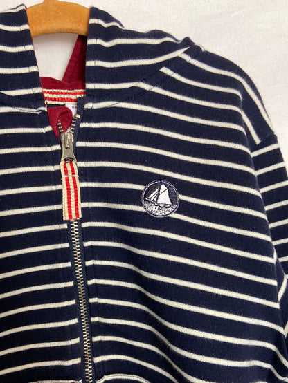 PETIT BATEAU. Chaqueta capucha rayas T. 6 años