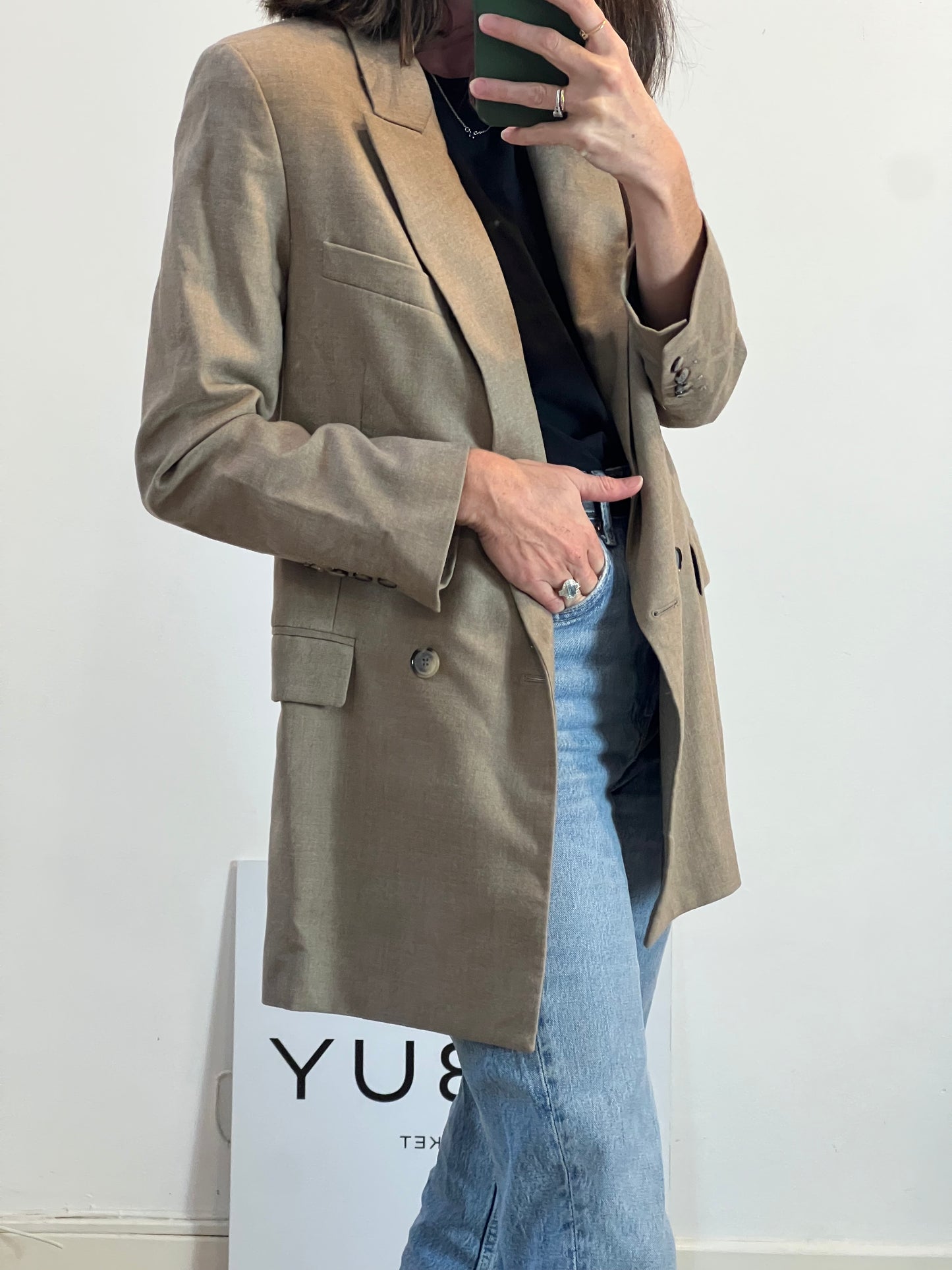 FRAME. Yellow denim jumpsuit. Size XS