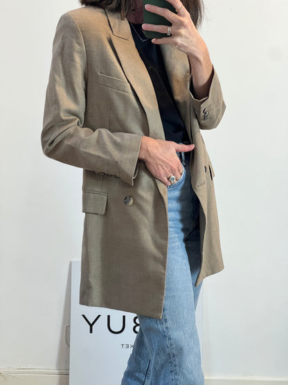 FRAME. Yellow denim jumpsuit. Size XS