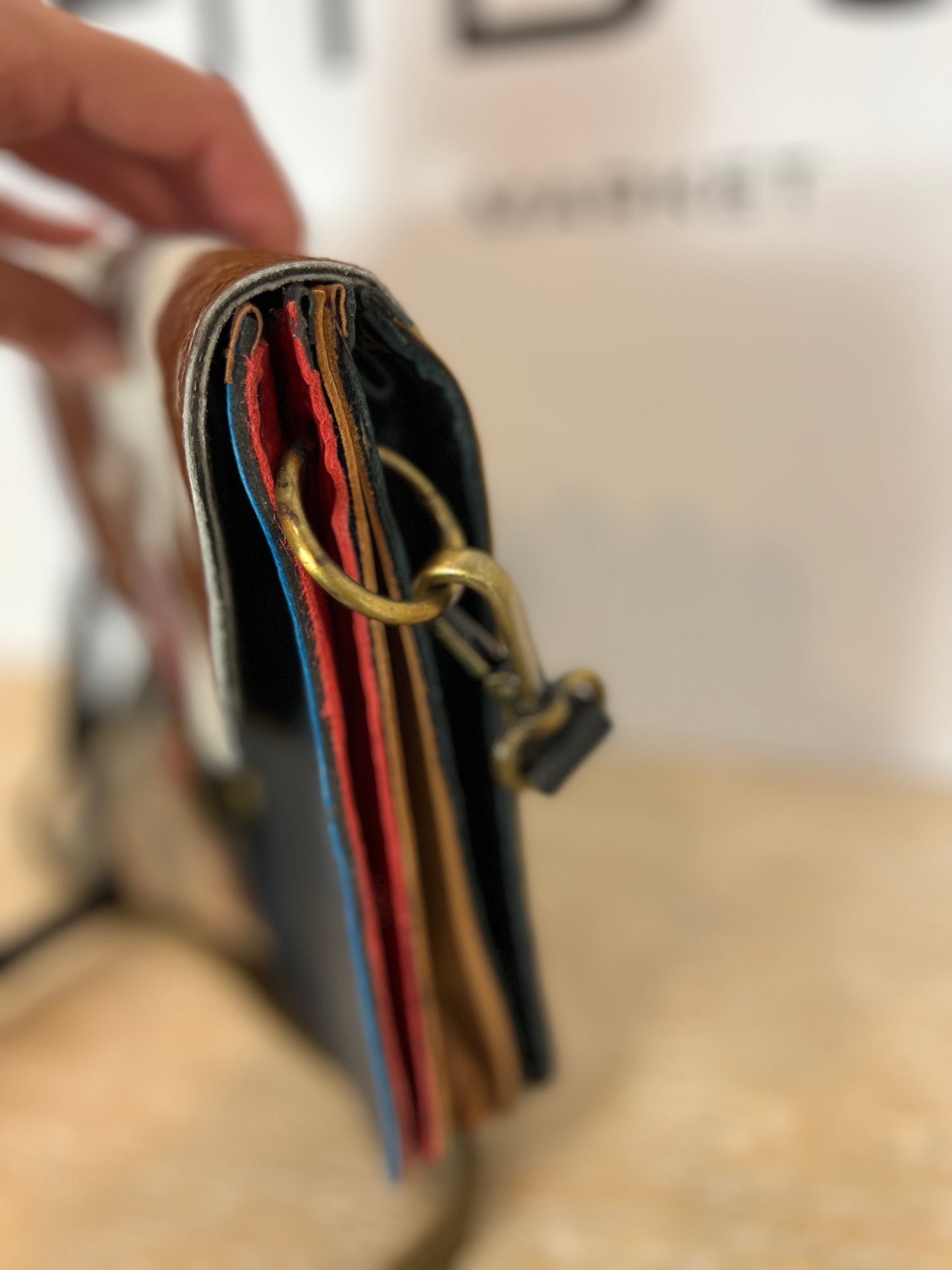 OTHER. Textured flap color bag