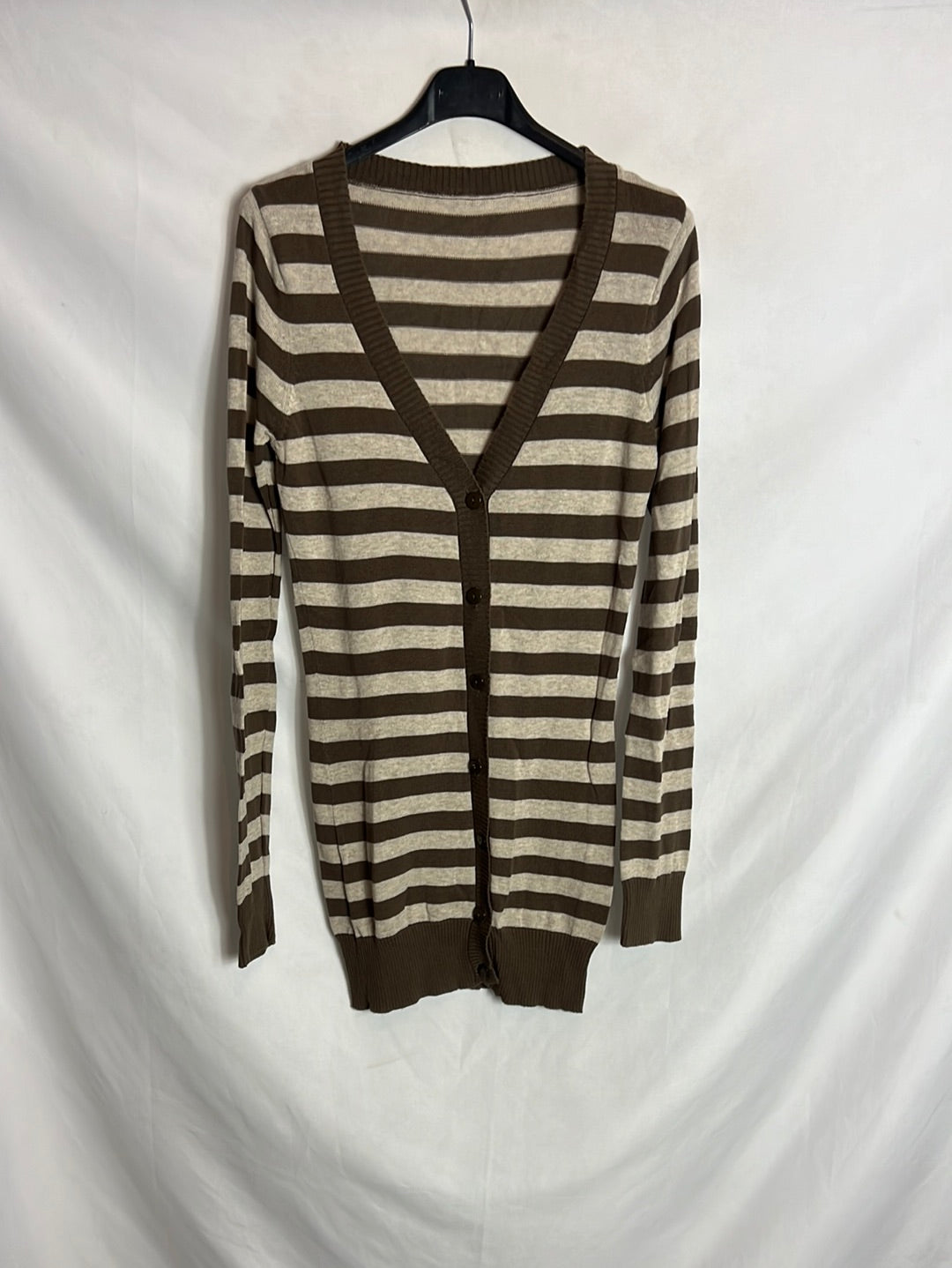 OTHERS. Brown and beige striped cardigan. Size s/m
