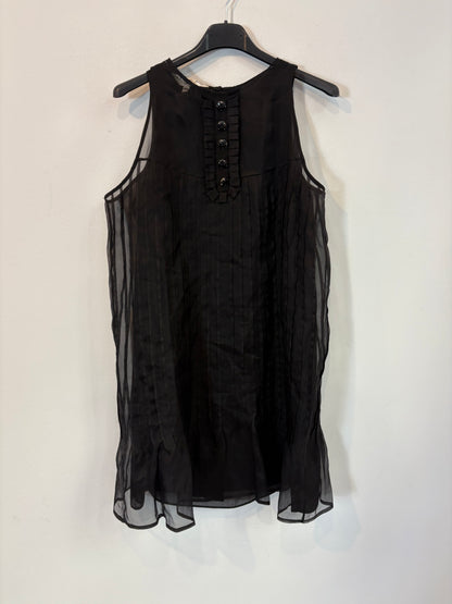 PAUL & JOE. Vestido corto negro textura