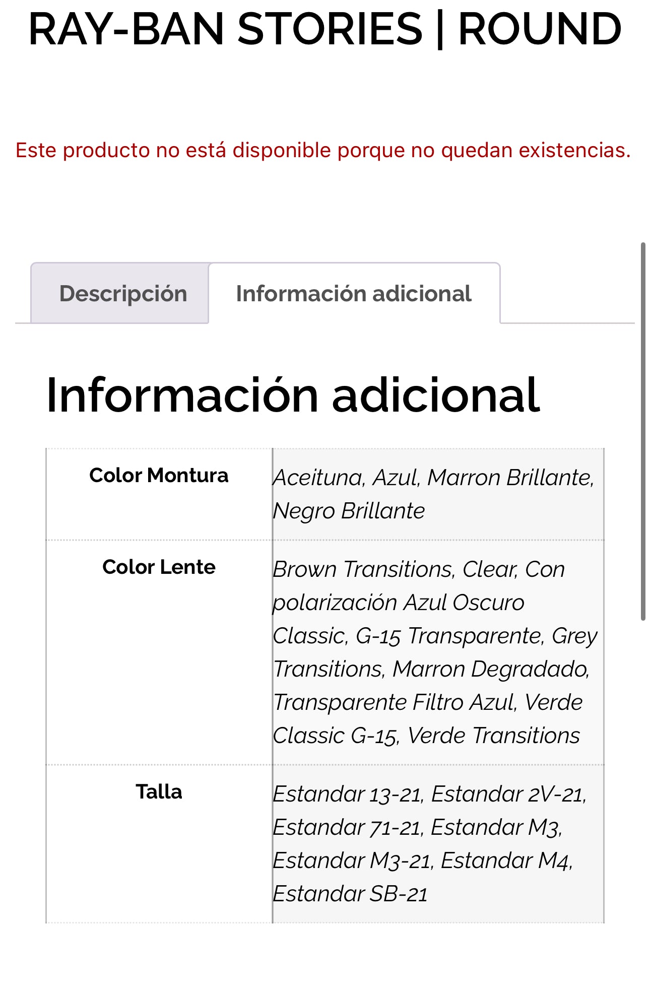 RAYBAN META. Gafas Stories Round