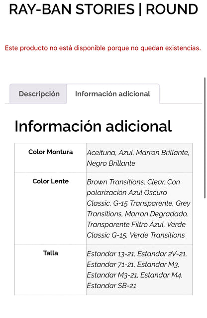 RAYBAN META. Gafas Stories Round