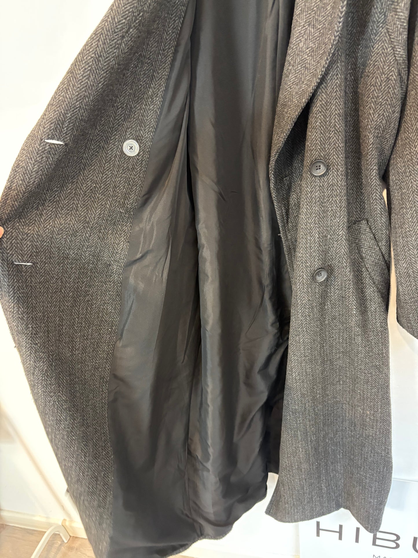 THE DROP. Abrigo largo gris jaspeado