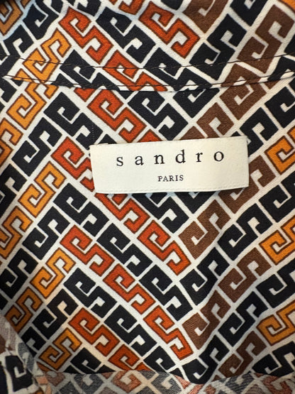 SANDRO. Vestido estampado tablas