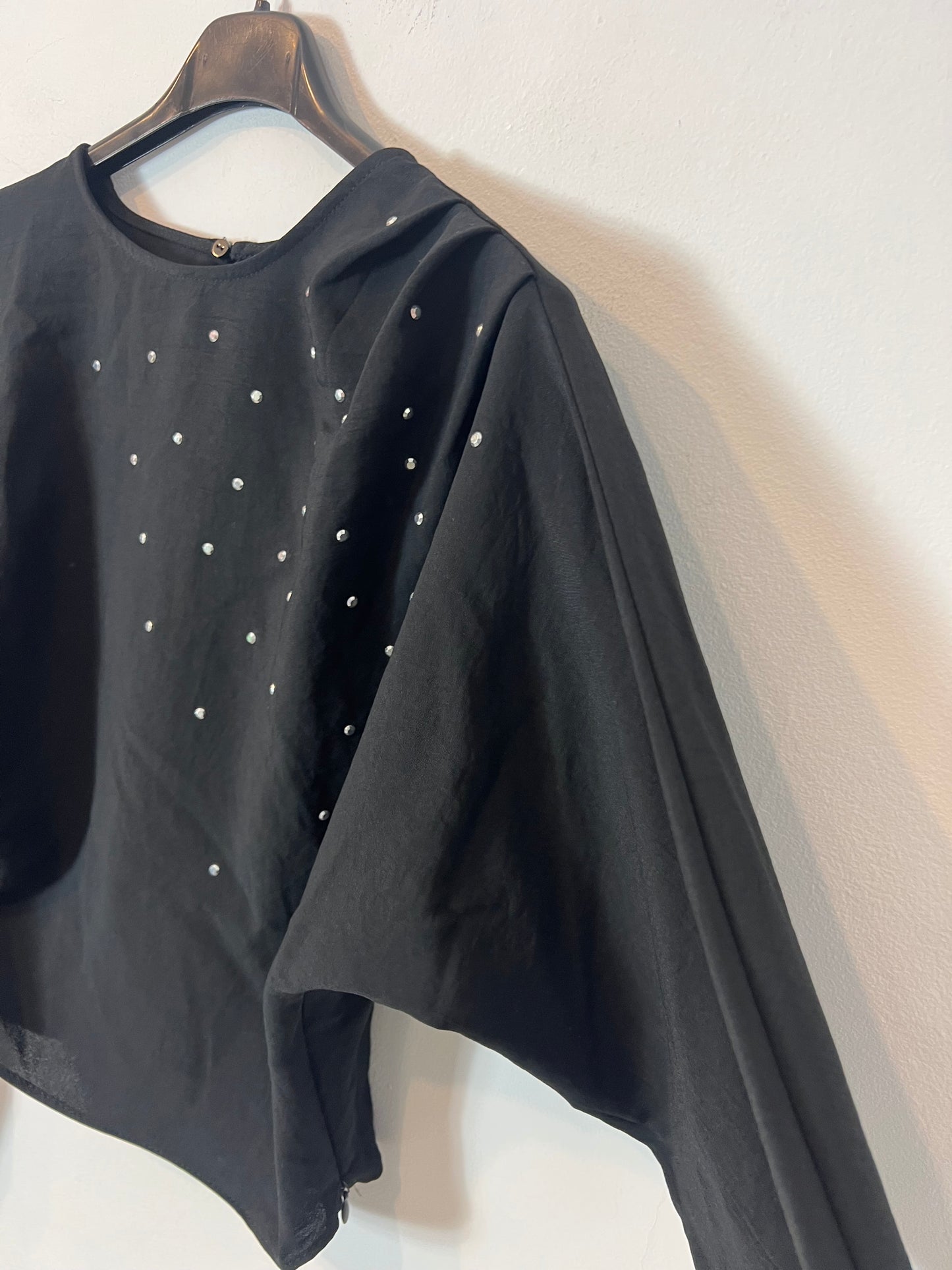 ZARA. Black blouse with stud detail. Size XS