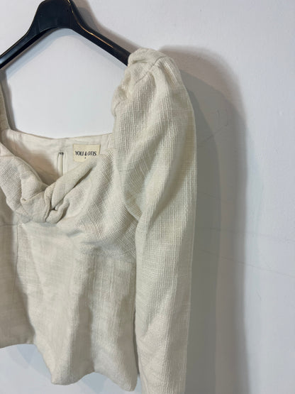 YOLI&OTIS. Top beige lino rustico. T S
