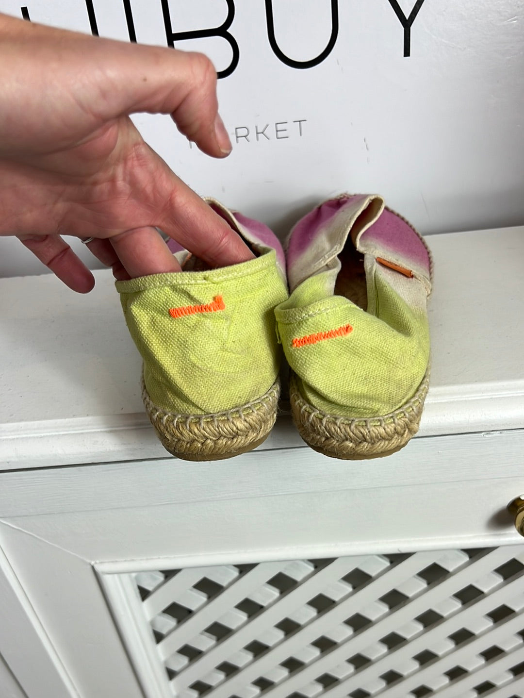 CASTAÑER. Flat tie-dye esparto sneakers. Size 40