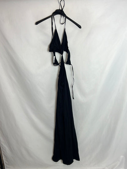 ZARA. Vestido negro largo aperturas . T S