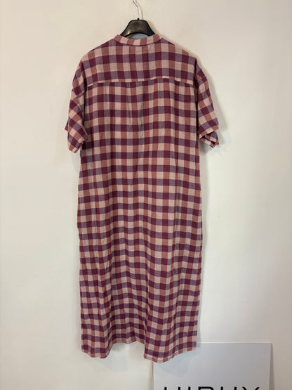 HOD. Vestido largo cuadros malva