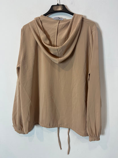 VALENTINA. Beige hooded blouse/overshirt Tm