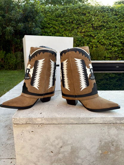 FILLES A PAPA. Botines piel Texas Low Camel. T 40