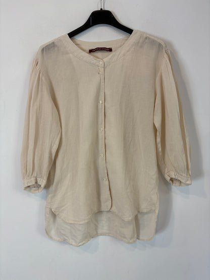 COMPTOIR DES COTONNIERS. Light beige cotton blouse. T 34