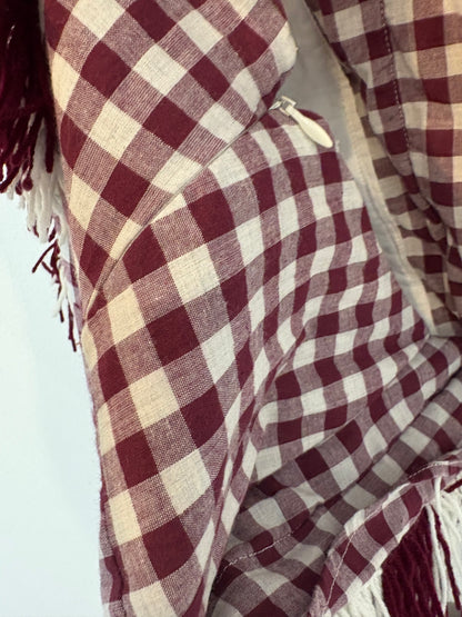 IQ COLLECTION. Vestido largo vichy flecos