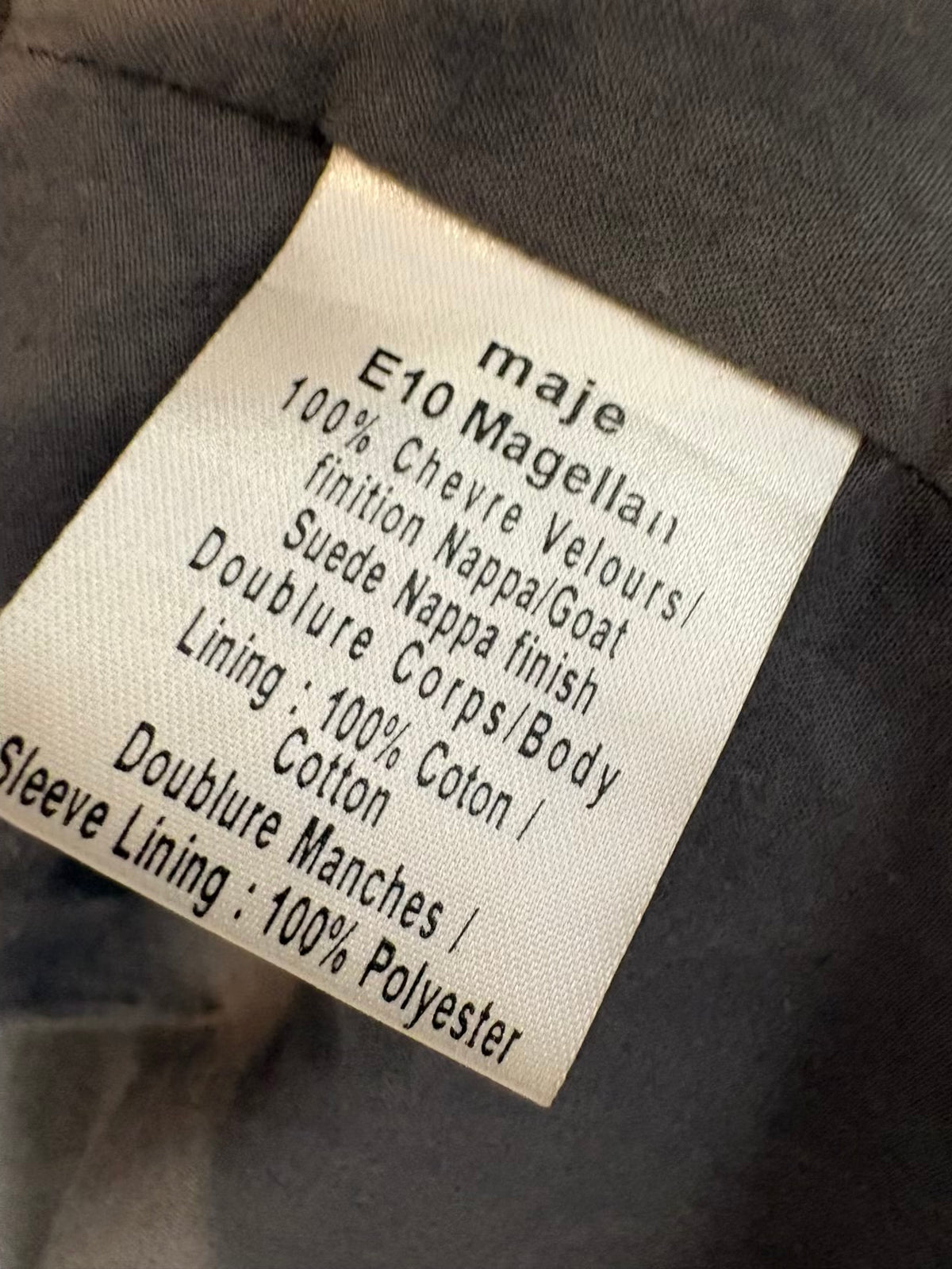 MAJE. Chaqueta ligera marrón piel