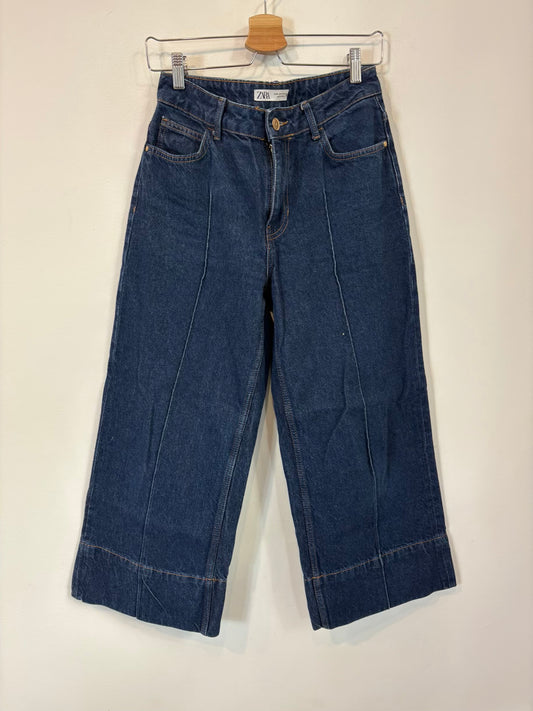 ZARA. Denim pata ancha costura