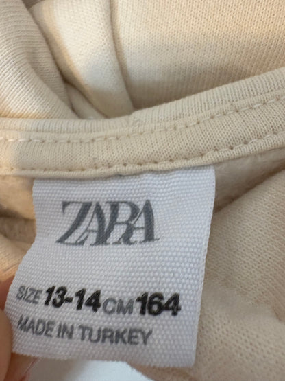 ZARA. Sudadera beige bordado