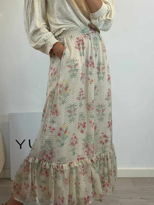 INTROPIA. Printed midi skirt T.xs