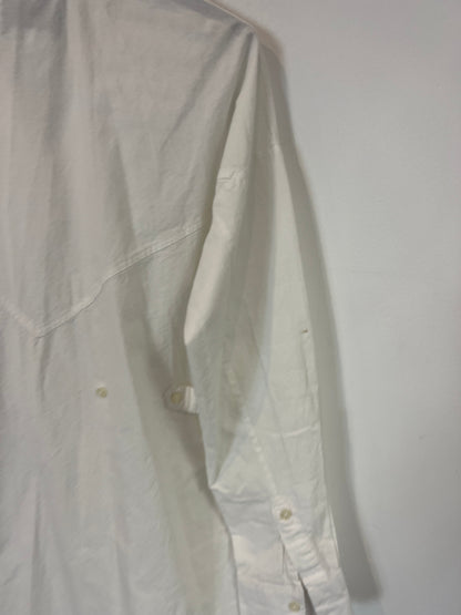 SCALPERS. Camisa blanca textura cintura ajustable. T XS
