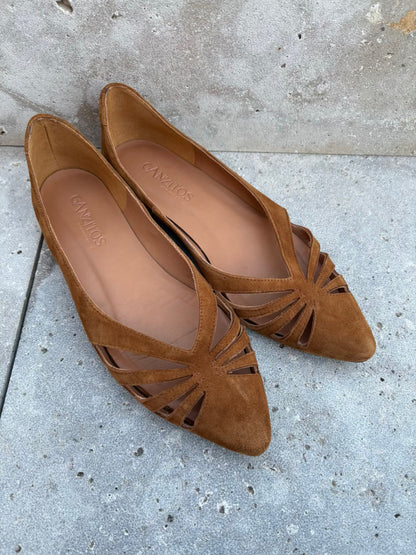 GANZITOS. Bailarina piel camel. T 40