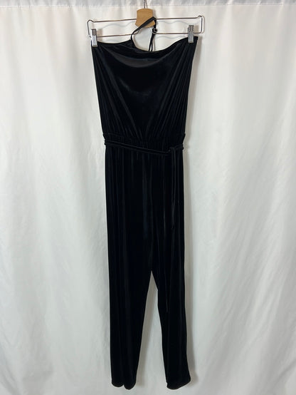 BROWNIE. Long black velvet jumpsuit. XS/S
